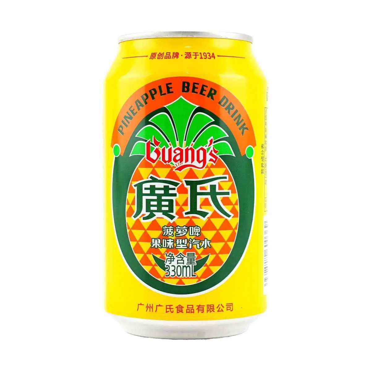 Guang's Pineapple Beer Soda - 330ml Cans, Non-Alcoholic Fruit Flavored Sparkling Drink, Refreshing & Delicious