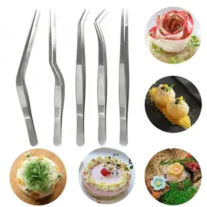5 Pcs Kitchen Fine Tweezers Tongs, Stainless Steel Food Tongs Set, Multifunctional Food Tongs Professional Kitchen Long Tongs for Cooking,Repairing,Sea food,BBQ,Barbecue Utensils,Multi-use Kitchenware Barbecue Accessories
