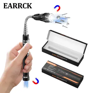 Telescoping Magnetic Pickup Tool with 3 LED Light, Magnet Flashlight, Extendable Neck up to 22 Inches, 360° Degree Flexible Neck, Gifts for Engineers, Mechanic, Men, Dad, Father, Husband, Boyfriend