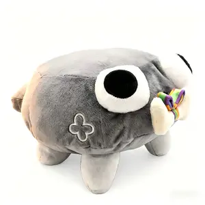 Cute Gray Dog Plush Toy, Soft Stuffed Animal Pillow, Adorable Big Eyes Dog Plushie with Colorful Bow, Fluffy Squishy Plush Pillow for Kids & Adults, Cute Room Decor, Birthday Gift for Girls Boys summerwins