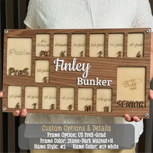 Personalized School Years Photo Frame | Custom Name Pre K -12 Graduation Keepsake | Multiple School Year Options