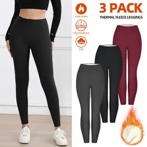 【Clearance Sale】CHRLEISURE 3PCS Fleece Lined Leggings for Cold Winter Warm High Waist Women's Cozy Workout Wear Fleece Pants for Yoga Riding Casual Wear Tights