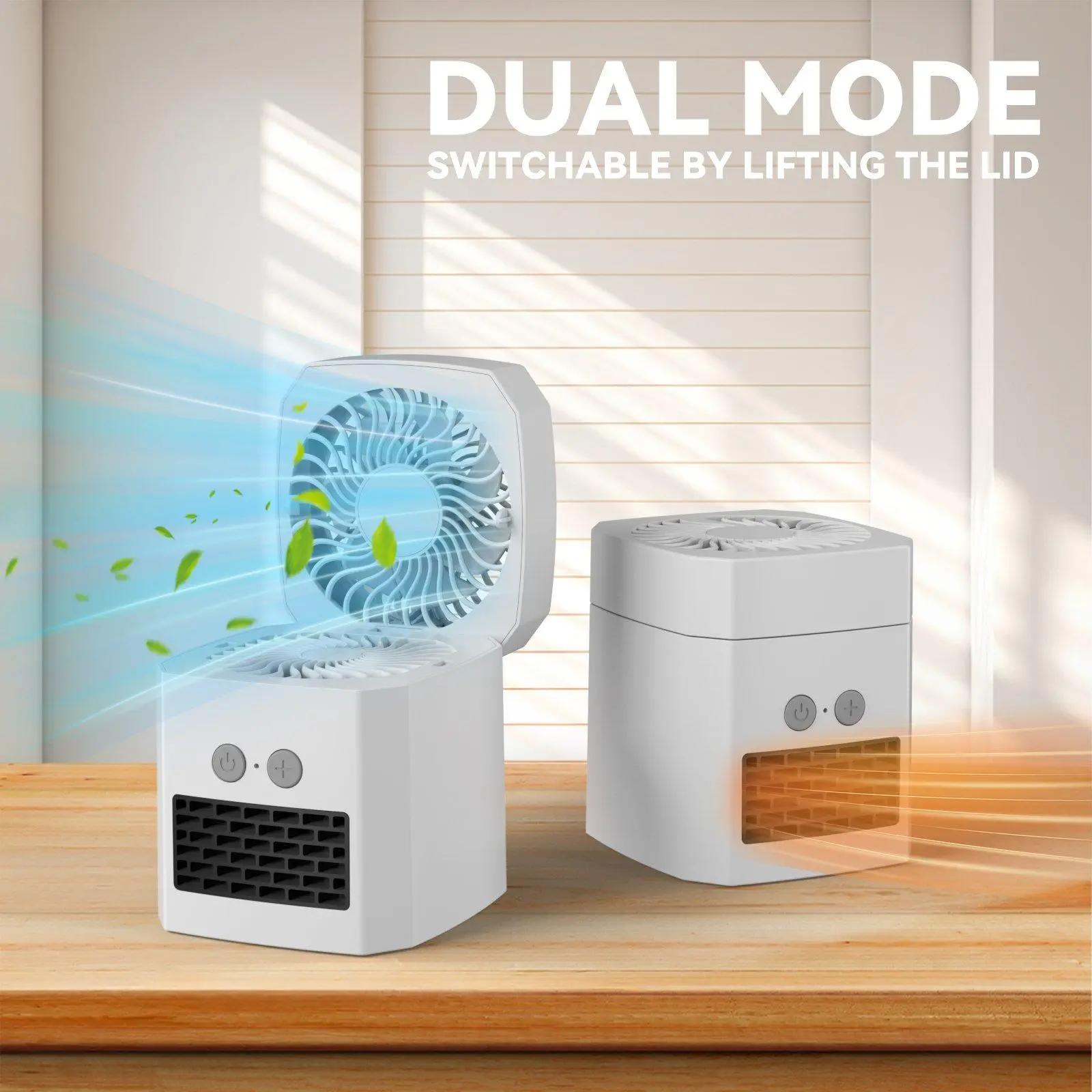 Multifunctional  Fan - Compact Mini Portable Air Conditioner & Space Heater Combo, 3-Speed Adjustable Space-Saving Desktop Fan, Electric Personal Temperature Control for Home, Office Desk