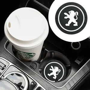 For Peugeot 208 3008 308 2008 207 508 406 407 307 206 301 408 5008 4008 107 Auto Interior 1/2/4Pcs Car Coaster Water Cup Non-slip Anti Slip Mat Automotive silicone coasters bottle racks interior decoration