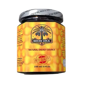 Noche Luca Tongkat Ali Organic Honey Blend with Yunani Herbs & Essential Oils for Natural Energy Boost 250g Glass Jar Date Paste Flavor