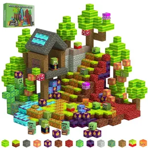 Plant Vs Zombies Castle Creative Magnetic Blocks Set, Magnetic Construction Set, Boys Gift Toy, Stem Cognitive Development, Unisex Educational Present for Kids 6-14, Magnetic Building Blocks