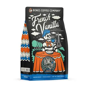 Bones Coffee Company | French Vanilla Flavored Coffee 12oz Medium Roast Arabica