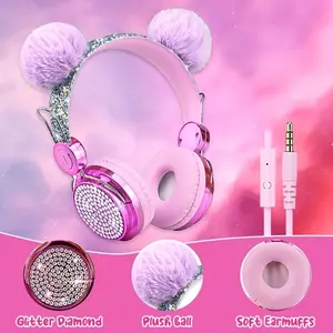 Headphones And Microphone, Unicorn Birthday Gifts For Girls, Wired Headphones With High-definition Sound, Tablets For Travel With Bricks/Wireless
