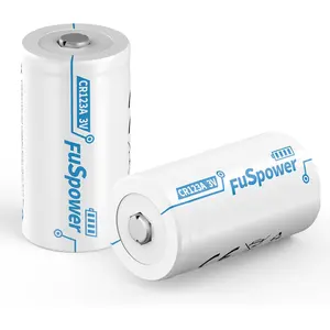 CR123A 3V Lithium Battery 2 Pack High Capacity 123a Batteries 3 Volt CR17345 Battery for Smoke Alarm Flashlight Home Automation Non-Rechargeable