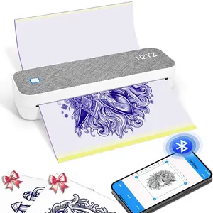 Hztz A4 Thermal Document Printer and Copier, 2-In-1 Tattoo Transfer Machine, Multi-Device Connectivity, Includes Tattoo Paper and Document Paper