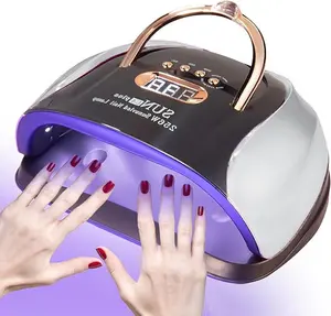 2026  UV Nail Lamp 256W LED Dryer with 4 Timers Smart Sensor 30 Lamp Beads Detachable Magnetic Base Ambient Light Mirror Base Quick-Curing Gel Nail Polish Nail Art Tools Nail Accessories Salon Led Manicure Lamp Drying