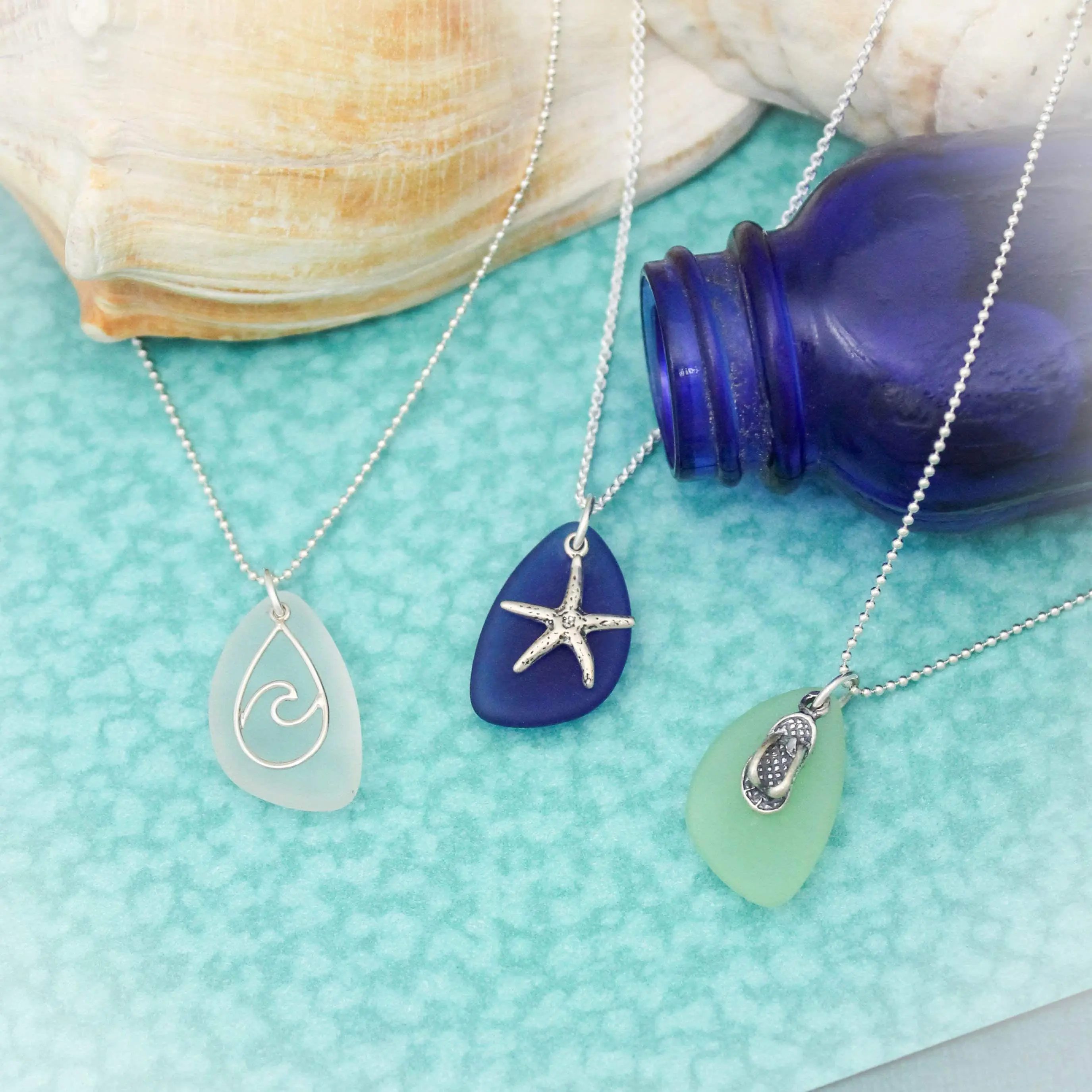 Sea Glass Beach Charm Necklace