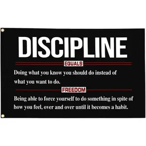Discipline Motivational 3x5 Ft Funny Gym Flags for Home Office Bedroom Fitness Inspirational College Dorm Man Gifts Decoration Tapestrytapestry gifts for boyfriend Colorful Wallwall decor flags