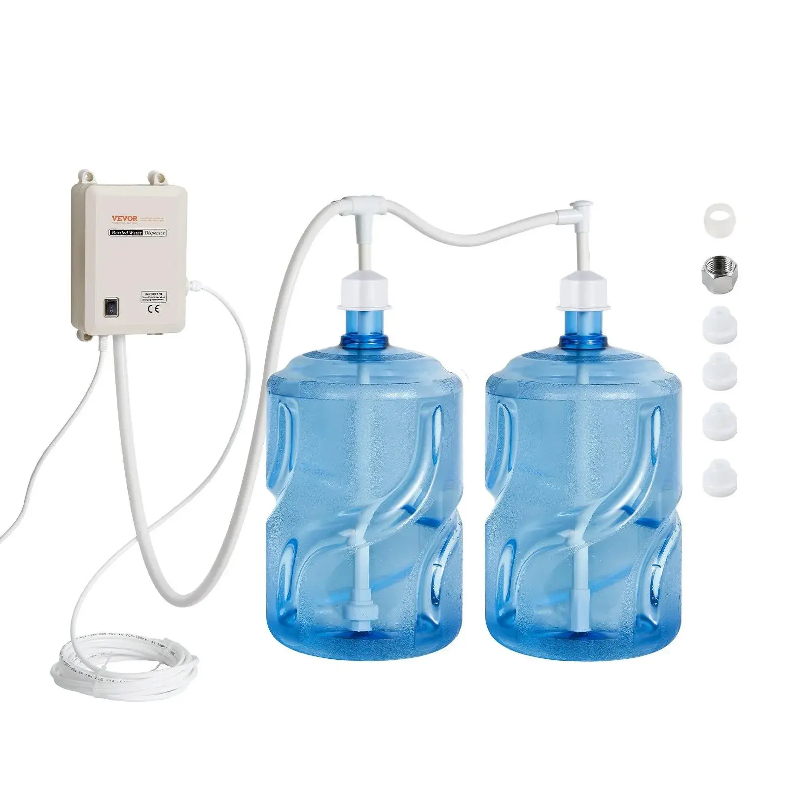 【Summerfinds】VEVOR Bottled Water Dispenser Pump System,  2x5 Gallon Dispensing System, Automatic Electric Water Dispenser, Double-Pipe Water Jug Pump, Compatible Use with Coffee/Tea Machine, Refrigerator, Ice Maker