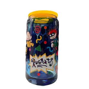 Rugrats 90's Cartoon 16oz Lava Glass Cup for Drinks - Drinkware, Bottles