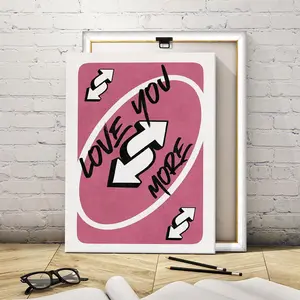 Wooden Framed Canvas Game Card Reversal, Lucky Poster, Modern Art, Fashion Decoration, Living Room Bedroom Decoration, Hallway Office Mural, Kitchen, Home Poster