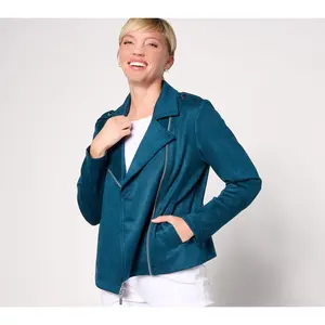 BEAUTIFUL by Lawrence Zarian The Orly Faux Suede Moto Jacket