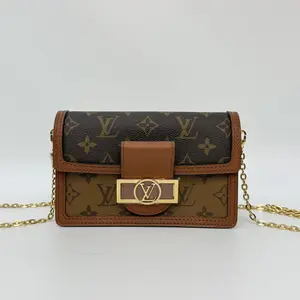 Pre-owned Louis Vuitton coated canvas Crossbody Bags LV Dauphine woc Bag 【BF 1U】o