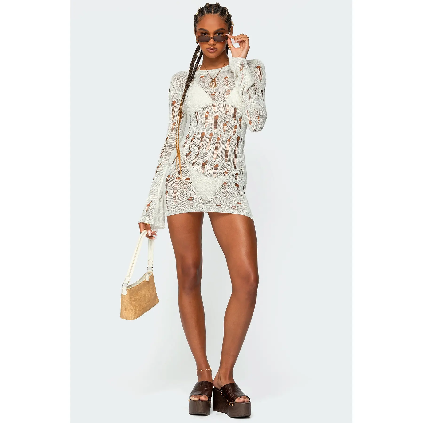Manuela Distressed Knit Mini Dress