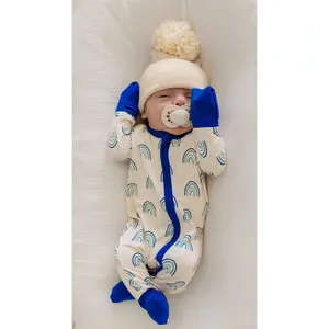 Infant Romper in Blue Rainbows