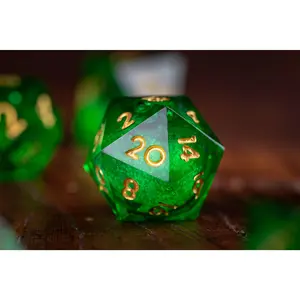 Galactic Emerald Liquid Core Dice Set