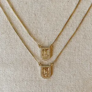 18k Gold Filled Scapular Necklace