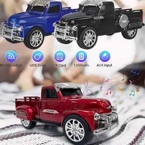 Rechargeable Bluetooth Vintage 1953 Pickup Car Truck Replica Speaker w/FM Radio Aux Inputs USB Port  Retro Car Toy Audio