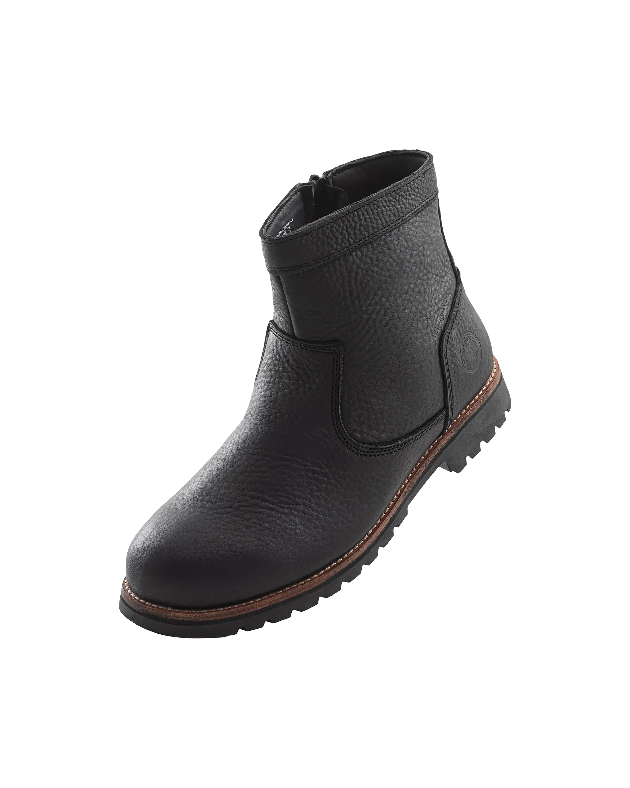 Elk Woods Black Tumbled Leather Zipped Work Boots [84438]
