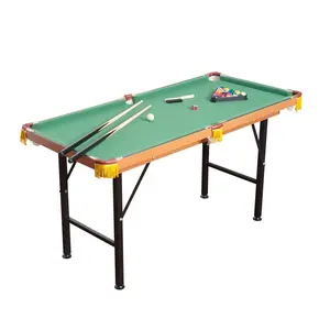 55" Portable Folding Billiards Pool Table Family Game With (2) Cues Balls Triangle Rack Chalk Green