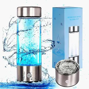 Hydrogen Water Bottle,Portable Hydrogen Water Generator Machine, Improve Water in 3 Minutes Quick Electrolysis, Suitable for Home, Office, Travel, Daily Drinking (Silver)