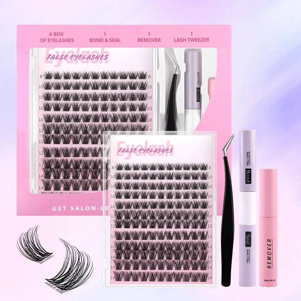 Sulfuras New Lashes Short Fairy Venus with Invisible Band Lashes Wispy Lash Clusters Individual Lashes 8-14MM Natural Waterproof for Girls DIY Cluster Eyelash Extensions Long Lasting Manga Makeup Cosmetic Springtok Gift