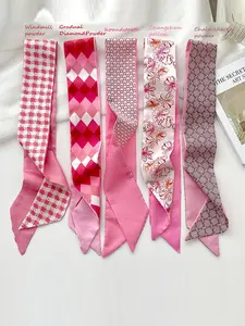 5pcs Silk Scarf for Bags, Purses Twilies, Narrow and Long Elevating Your Bag and Creating a Luxurious Feel bag purse handbag purse bag accessory bag keychain Adjustable Bag Extension Chain Strap Trendy Fashionable Bag Charm Purse Accessories