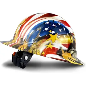 Vented Full Brim Safety Helmet - HDPE Shell Hard Hats with Sunshade, Carbon Fibre Design, 6-Point Suspension, Adjustable Fit, Secure Strap, ANSI-Certified for Impact Absorption, Outdoor Work & Sports, Vented Cooling