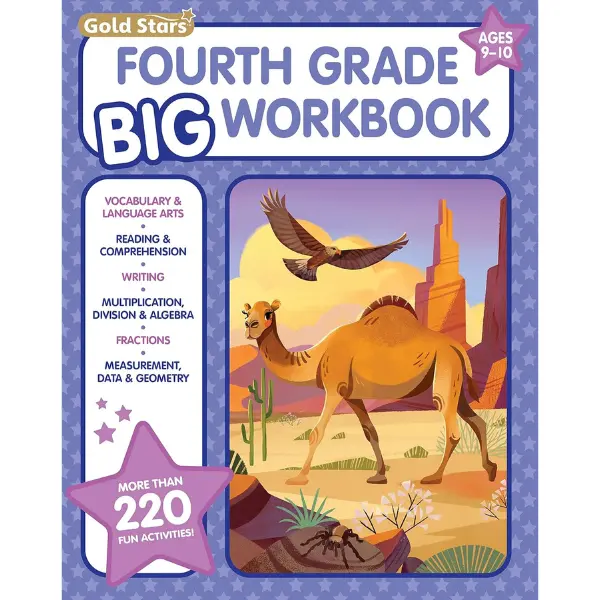 4th Grade BIG Workbook for Kids 9-10: All Subjects Learning Kids Learning Materials with 220+ Activities, Math, Reading Comprehension, Vocabulary, Language Arts, Writing, Algebra, Fractions, Geometry & More
