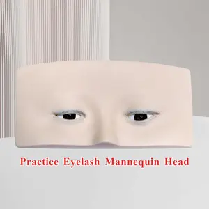 Practice Eyelash Mannequin Head Eyelash Extension Practice Eyes Model, Ideal for Beauty Professionals & Beginners, Perfect for Enhancing Skills