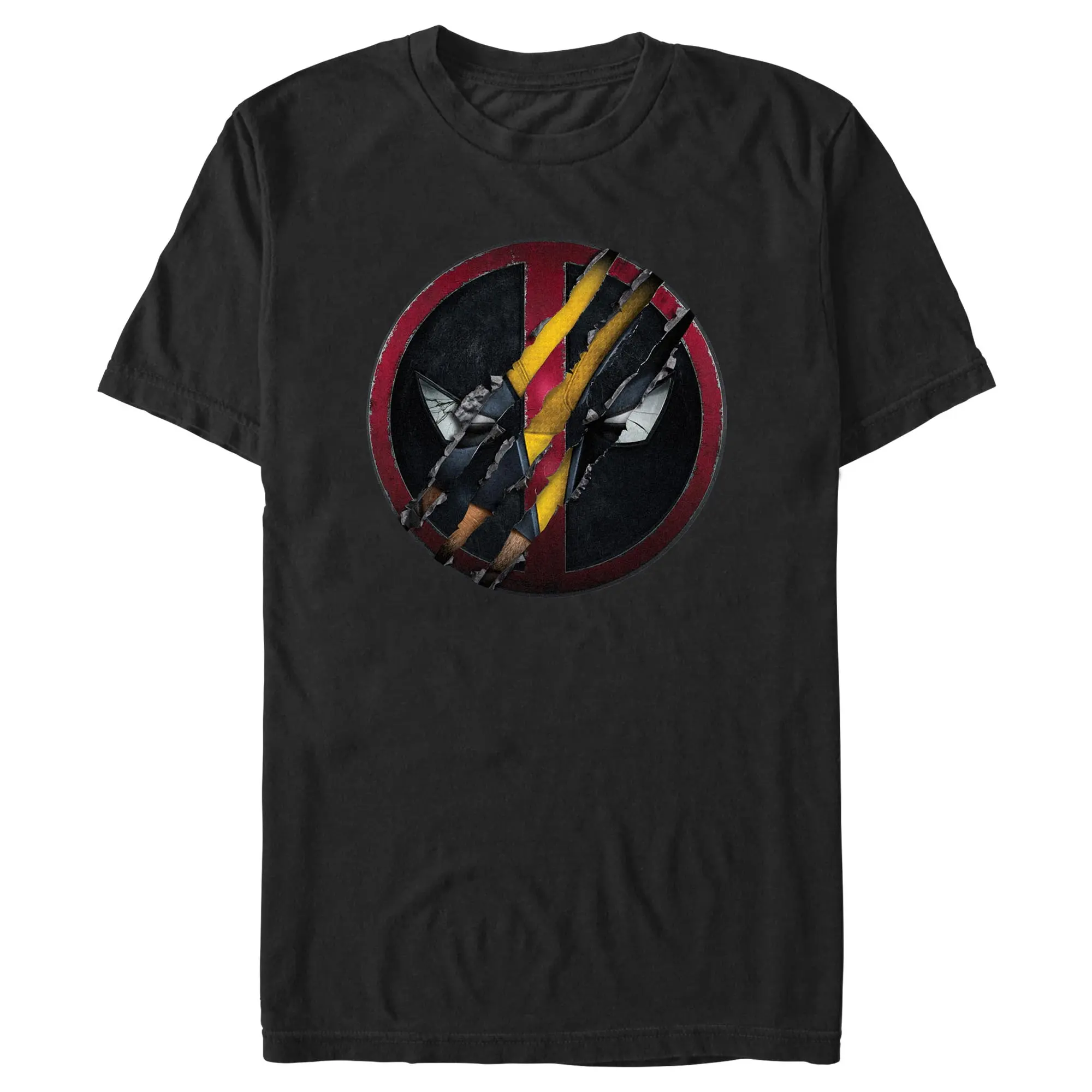 Men's Marvel Deadpool & Wolverine Claw Symbol Short-Sleeve T-Shirt, Casual Streetwear Fashion Apparel, Shortsleeve