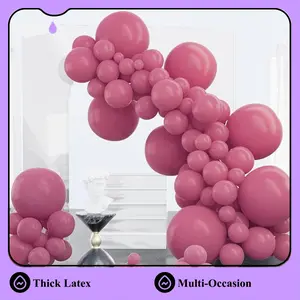 PartyWoo Thick Round Rubber Mauve Balloons 100pcs (18,12,10,5 in) - Consistent Color, Durable Dusty Pink Rose Blush Boho Neutral Balloon Arch Kit Garland for Baby Shower, Wedding Decorations