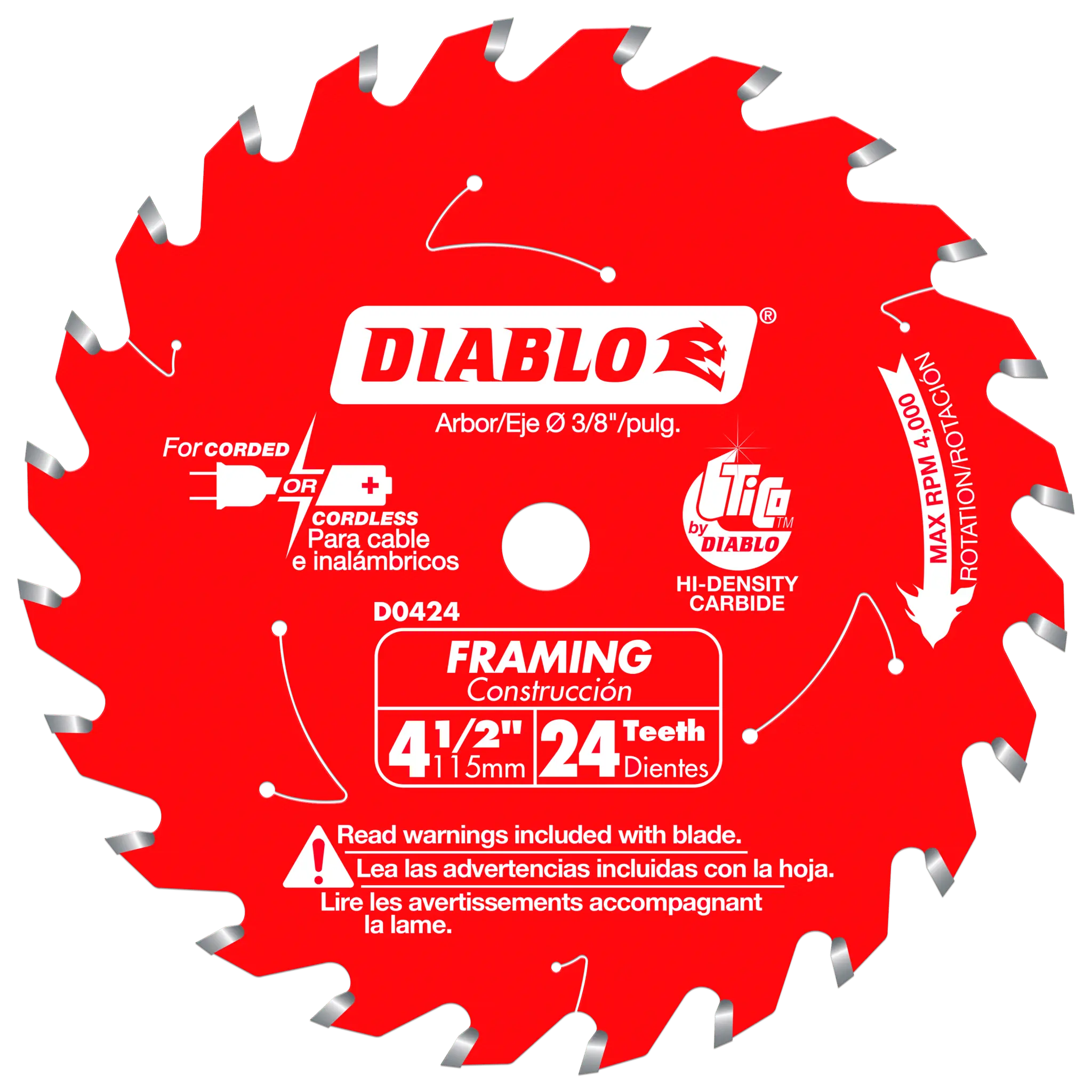 Diablo (D0424X) 4-1/2" x 24-Teeth Framing Saw Blade for Wood