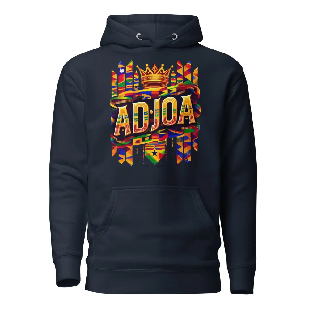 Royal Kente Crown Adjoa Ghana Monday Born Akan Hoodie, Ghana Gift For Her