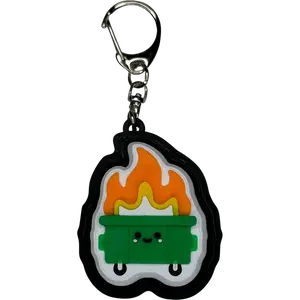 Dumpster Fire Fidget Clicker: keychain accessory, stress relief, cute must have