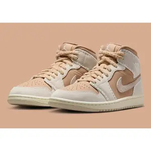 Women's Air Jordan 1 Mid SE "Hemp Cozy Girl" HV4269-200 Fashion Athletic Sneaker
