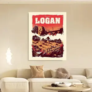 Framed 1pc Wooden Framed Logan Movie Canvas , Ready to Hang,   High-Quality Wall Picture Art Prints Poster Wall Decor for Bedroom Bathroom Living room, New Year Halloween Christmas Xmas Birthday Festival Gifts