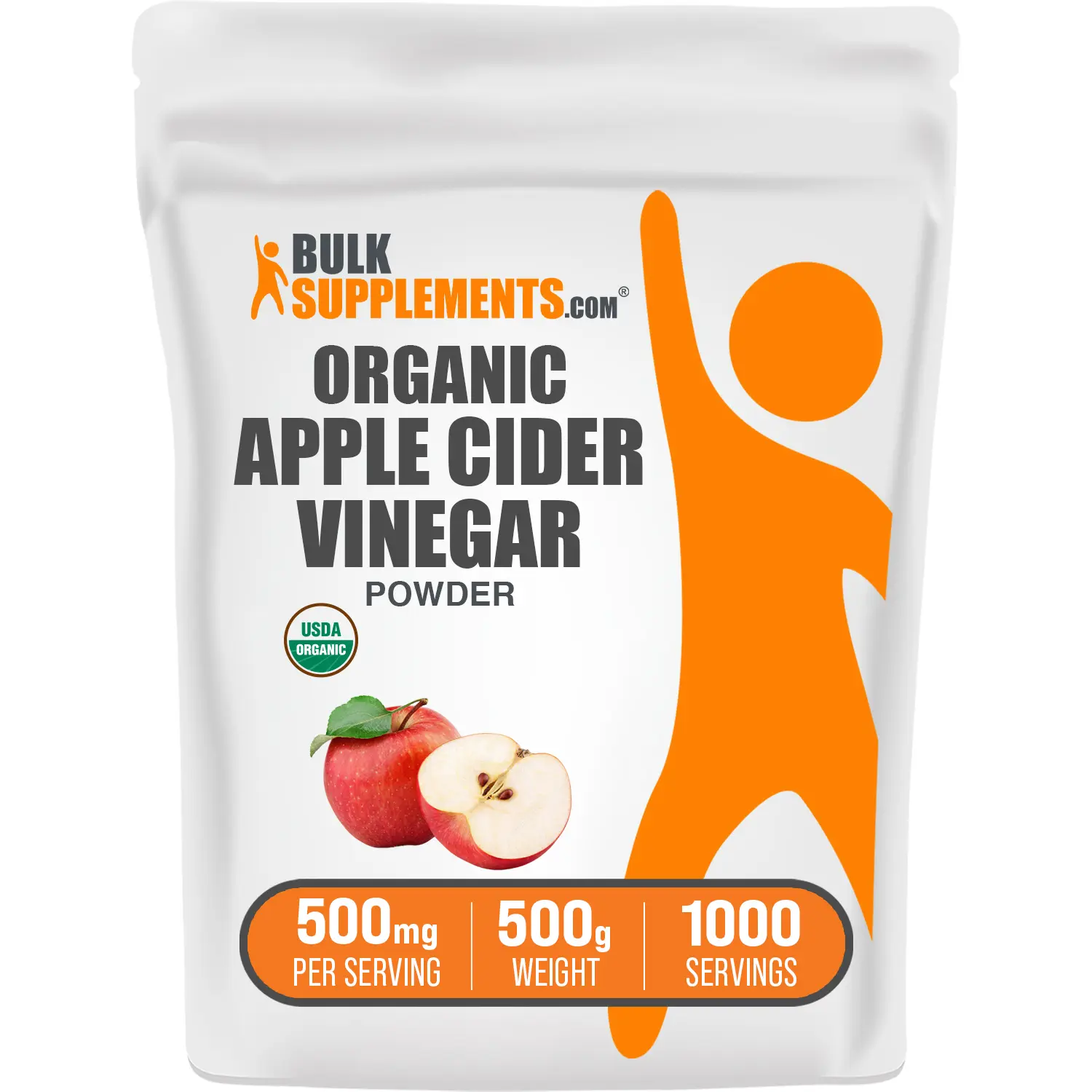 BulkSupplements - Organic Apple Cider Vinegar Powder - Digestive Support - Healthy Skin -500g - 500mg per Serving