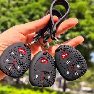 Premium Protective Key Cover Silicone Keychain Remote Key Case Cover Proctetor For Buick GMC Chevrolet Cadillac Pontiac Saturn Key