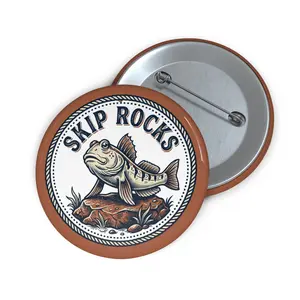Mudskipper — 'Skip Rocks' Vintage Bass Lapel Pin