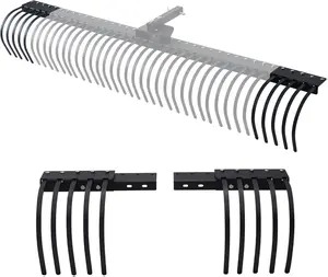 [Memorialday]AMERLIFE Tow Behind Landscape Rake Extension Kit, 2 Pack Width Expander with Heavy Duty Steel Tines, Increases Working Width for ATV，Tractor Rakes Garden Hoe Durable Gardening Tools, Lawn Leveling Rake