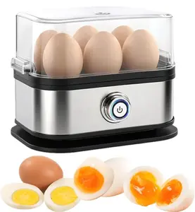 Electric Egg Cooker, Egg Cooker Machine, Rapid Egg Steamer - 6-Egg Capacity, Hard, Medium, Soft Boiled Egg Poacher, Egg Boiler with Clear Lid, Multi-functional Egg Steamer, Mini Food Steamer