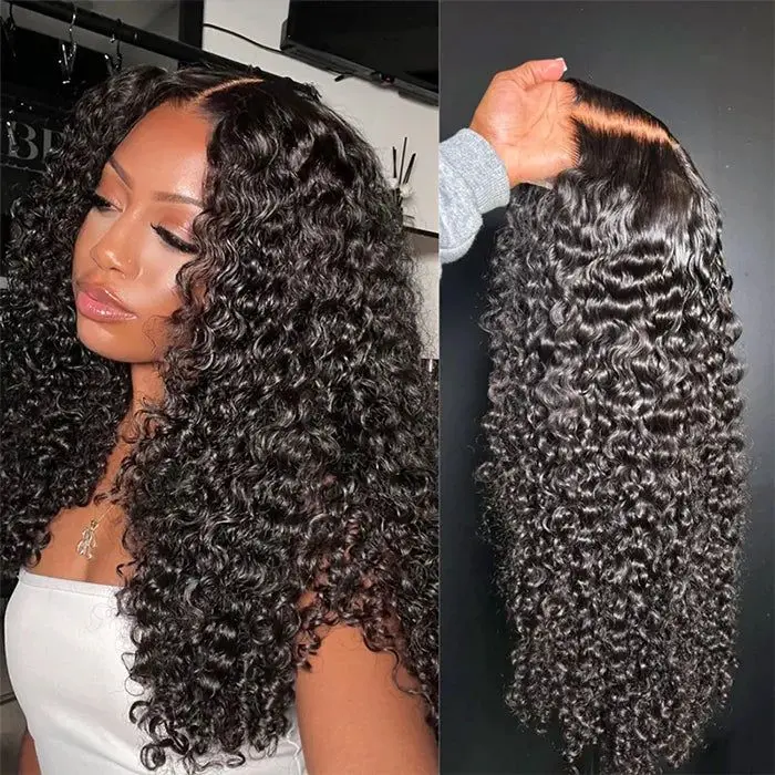 Bling Hair Burmese Curly Glueless Wig Human Hair Deep Wave 9x6 7x5 HD Frontal Wig 180% Deep Wave Wigs Pre-cut 6x4 5x5 HD Lace Closure Wig