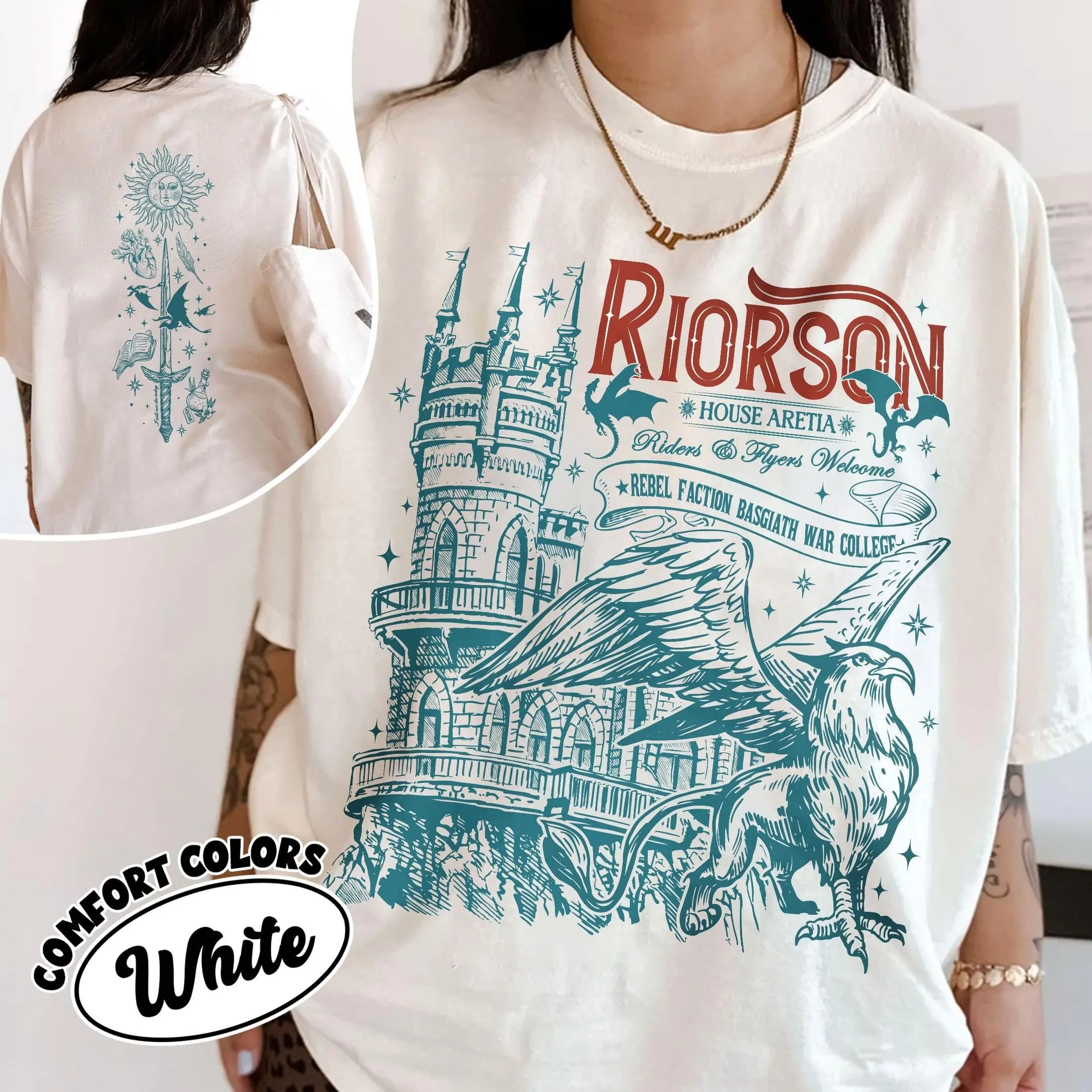 Comfort Colors Xaden Riorson House Comfort Colors Shirt, Iron Flame Shirt, Dragon Rider 2-Sided Shirt, Violet Sorrengail, Bookish Gifts CFVLR38