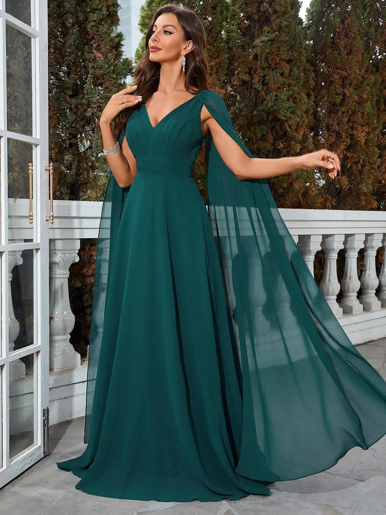 strapless open back dress Scala - 60185 Fully Embellished Long Sleeve Fitted Cocktail Dress 4 / Black/Gold main image 0